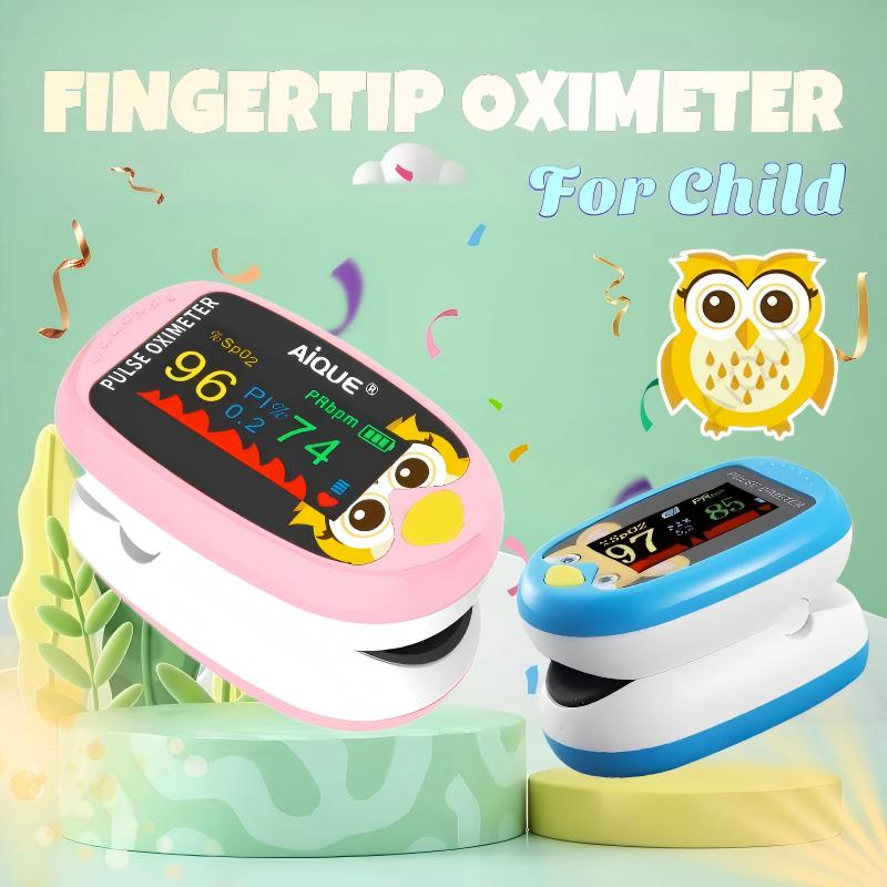 Pulse Oximeter Fingertip Rechargeable - AiQUE Kind Vingertop Pulsoximeter Baby Oplaadbare