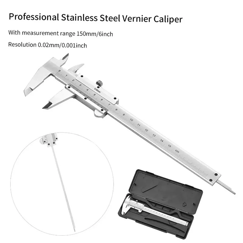 Digital Caliper 150Mm Stainless Steel - Professionele roestvrijstalen schuifmaat 0-150 mm schuifmeter