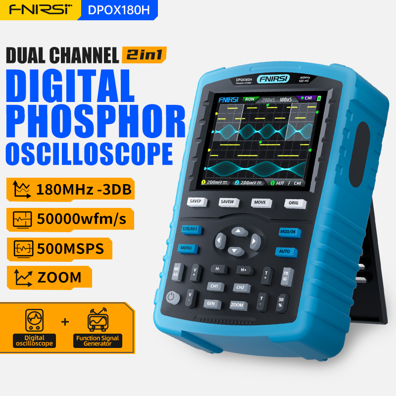 Fnirsi Digital Oscilloscope Handheld - FNIRSI DPOX180H draagbare digitale fosforoscilloscoop, 180