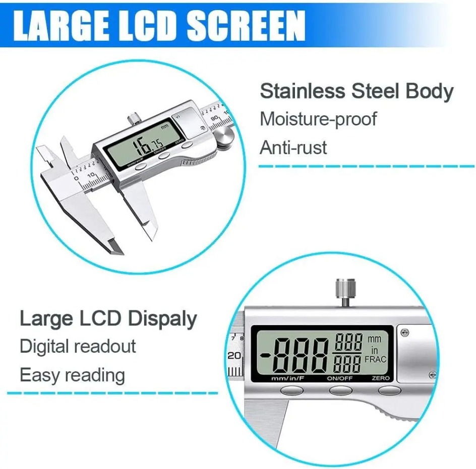 Elektronische schuifmaat van 6 - Digital Caliper 150Mm Stainless Steel recensie en prijs